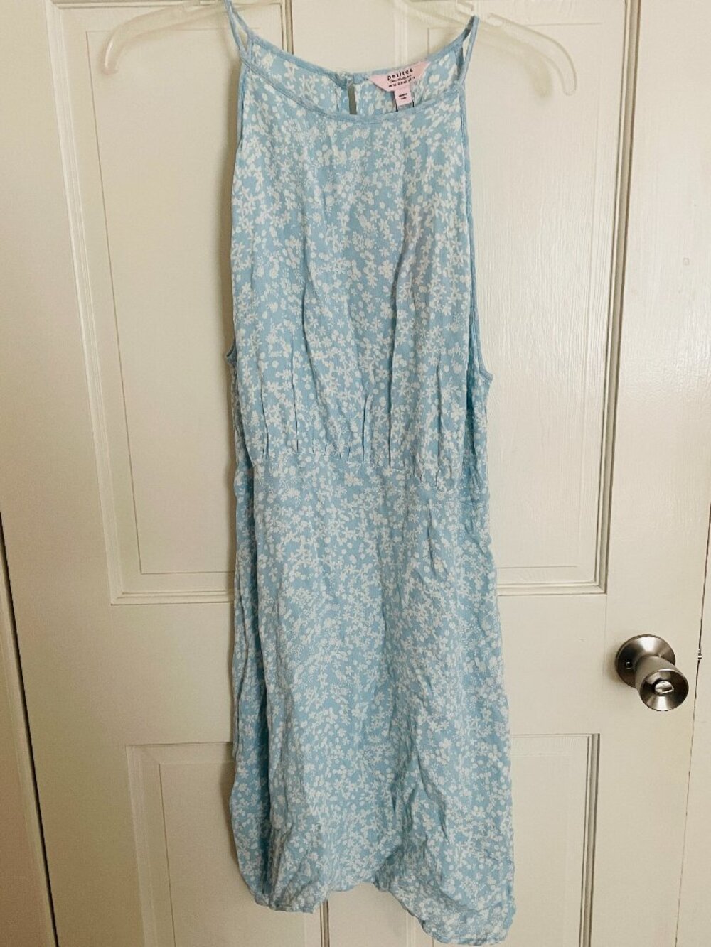Light Blue Floral Sundress Miss Selfridge Petites 10 Med Spaghetti Strap Sleevel